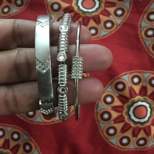 3 Medium Silver Bracelets